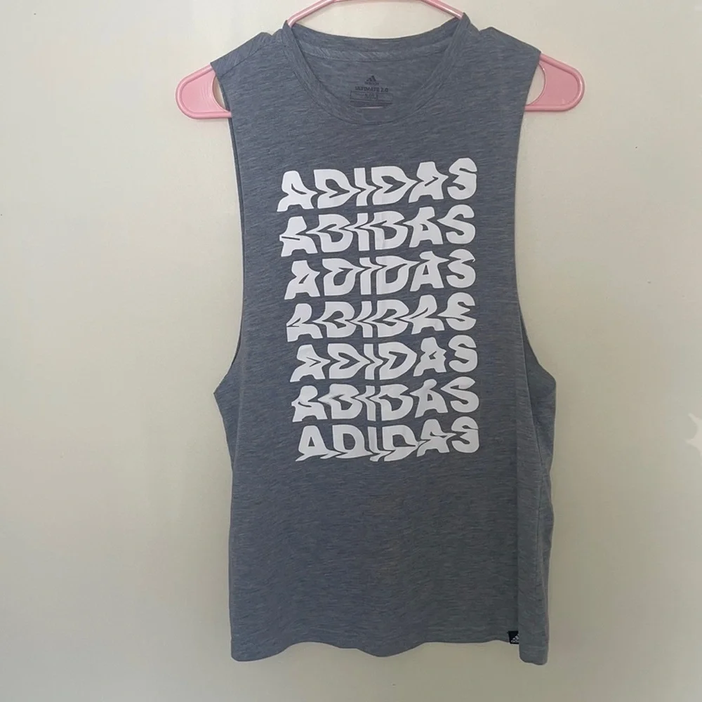 Adidas Ultimate 2.0 Gray Muscle Tee Tank Size M - Picture 1 of 5